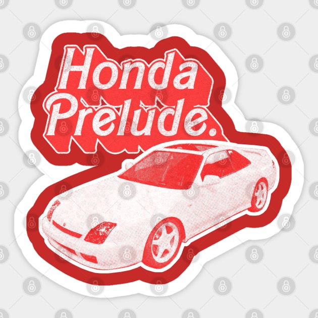 Honda Prelude (Red) /// Original Retro Design Sticker by DankFutura